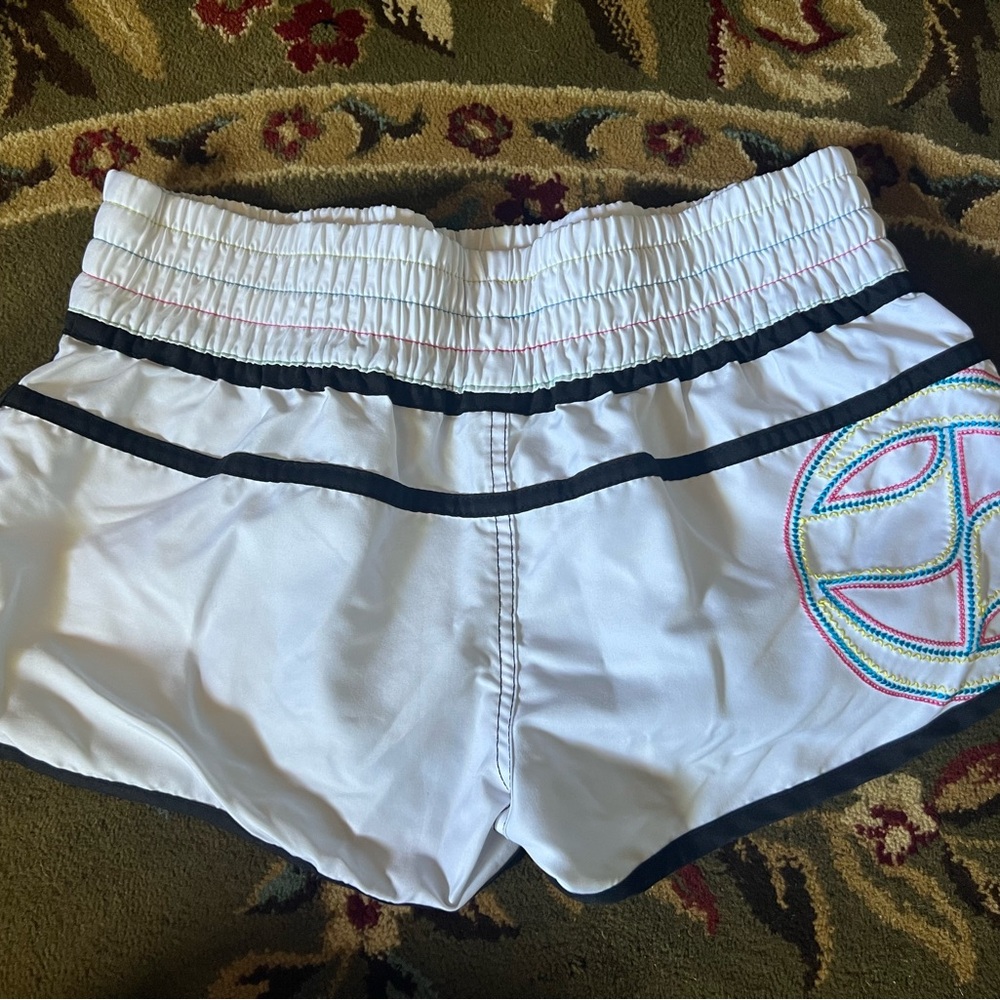 Split Women's Athletic Shorts with Black Accents - Picture 2 of 2